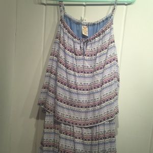 Plus Size Blue Pattern Summer Dress